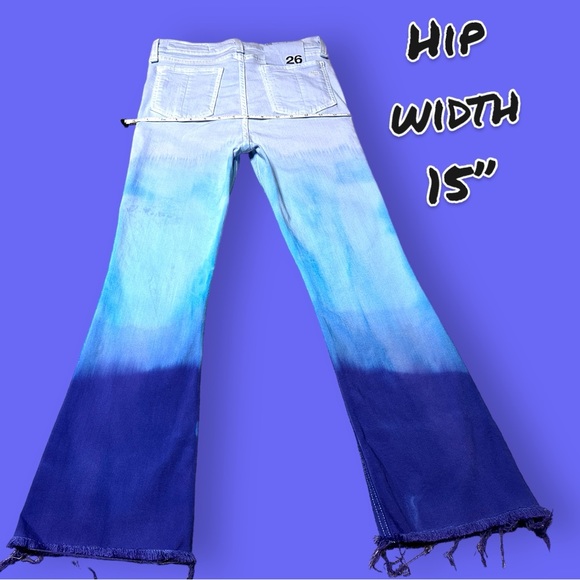 NWT Originally White Flare Jeans Done Up in “Fade Into Blue” 👖 Size 26 - Picture 9 of 9